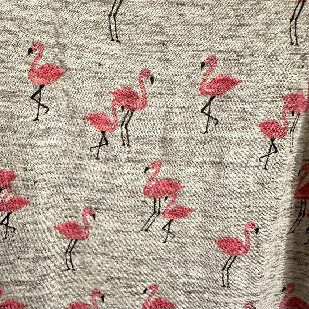 Cynthia Rowley Womens M Sleeveless Linen Novelty Flamingo Top Resortwear Summer